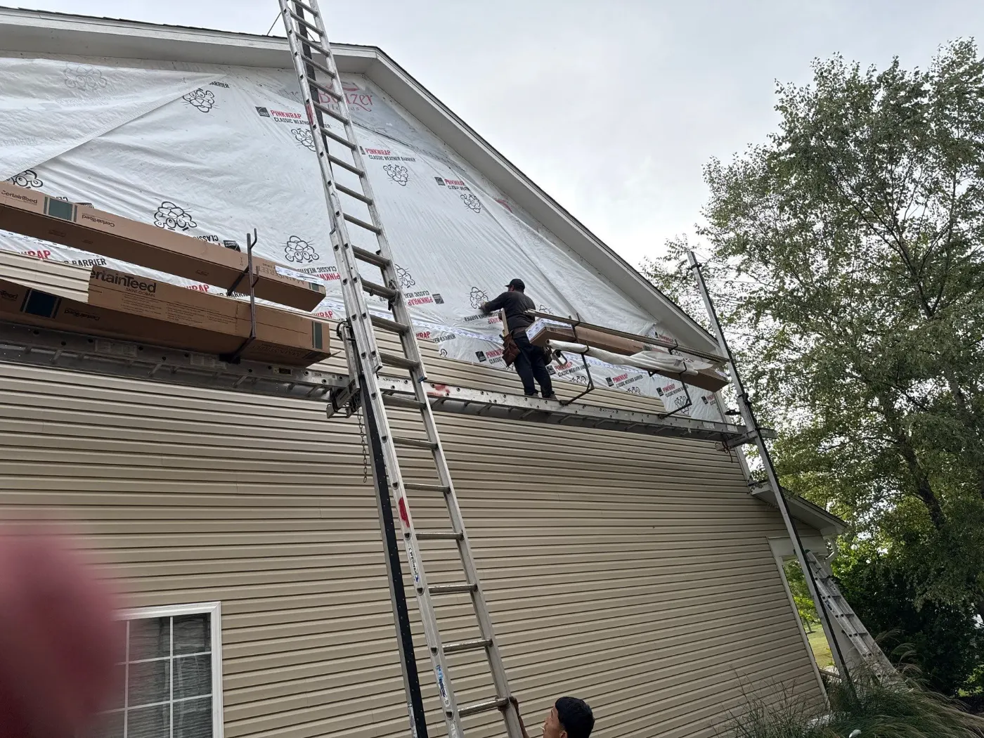 Tarping and dry-in on a Eagle Trace commercial roof